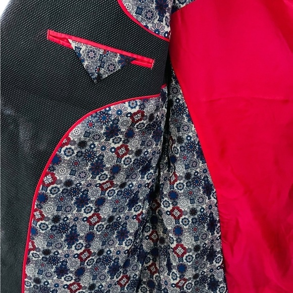 Taylorbyrd NWT Polka Dot Navy Blue White Blazer Size 44R Men's Business $295 - Picture 8 of 8